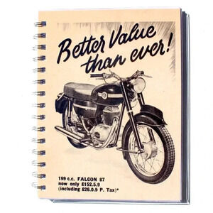 199 .c.c Falcon 87 Motorcycle Notes Journal College Ruled Spiral Notebook